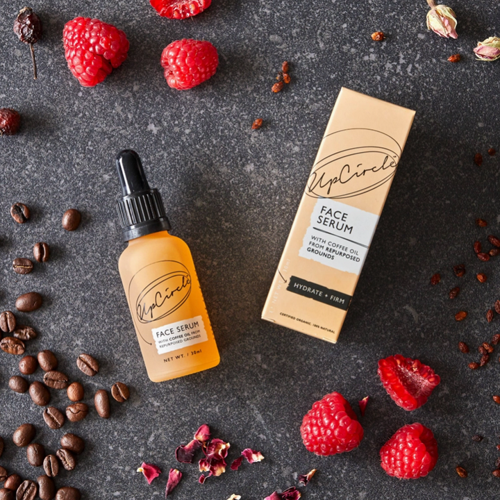 Organic facial serum with coffee and rosehip